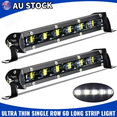 2x 7inch LED Light Bar 60W Slim 6D Single Row Driving Beam Work Lamp Marine OZ • $21.99