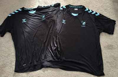 £18.99 • Buy Men's Hummel Wasps Rugby T-Shirts X 2 Black/turquoise Sizes EUR 3XL