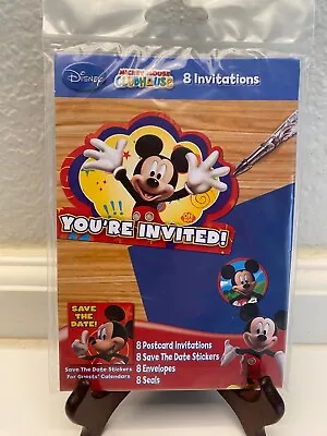 Disney Mickey Mouse Birthday Party Postcard Invitations Seals Save The Date 8 Ct • $1.95