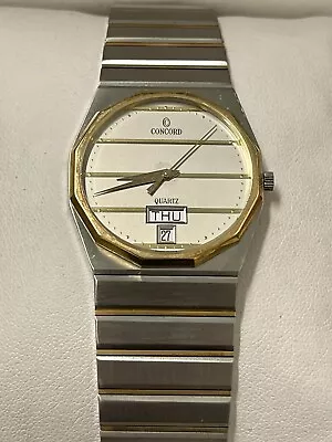 Concord Mariner 2 Tone Date/Day Feature SS & 18K YG Men's Watch - $8K APR W/COA! • $1495