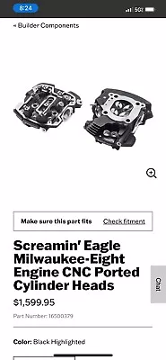 Screaming Eagle Cnc Ported Heads.                 *****.  Water Cooled Heads *** • $650