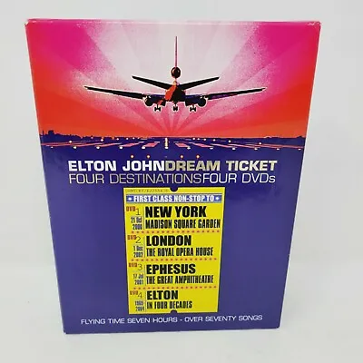 Elton John Dream Ticket Live Concert Music 70+ Songs 4 DVDs Booklet NY London + • $50.17