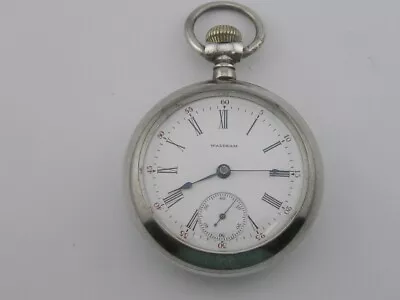 Vintage Waltham Pocket Watch Sterling Case Grade 820 15j 18s 56mm 1898 • $120