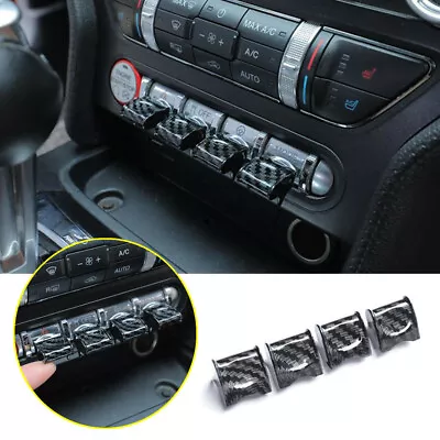 For 15-2021 Ford Mustang Carbon Interior Center Control Button Switch Cover Trim • $23.90