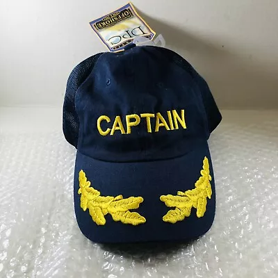 DPC Captain Hat Strapback Mesh Scrambled Eggs Navy Blue Embroidered Wheat NWT • $42.72