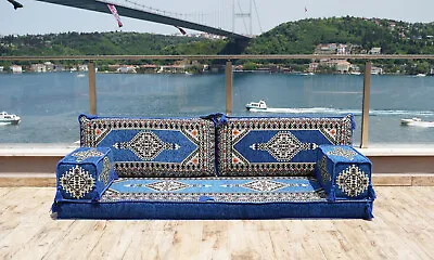 Royal Blue Floor Sofa Set Patio Sofas Sofa Vintage Sofa Bed Couch Sofa Cover • $419