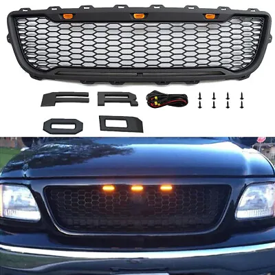 For FORD F150 1999-2003 Front Grille Raptor Style Bumper Grill W/ LED&Letters • $168.99