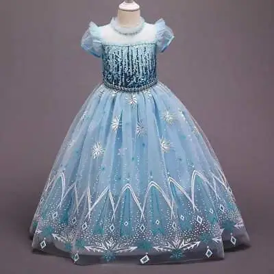 $31.45 • Buy 2019 New Release Girls Frozen 2 Elsa Costume Party Birthday Dress Size 2-10Yrs