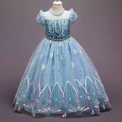 2019 New Release Girls Frozen 2 Elsa Costume Party Birthday Dress Size 2-10Yrs • $12.95