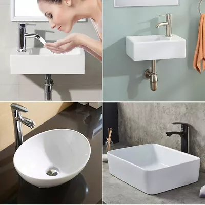 £35.50 • Buy Bathroom Cloakroom Vanity Wash Basin Sink Countertop White Gloss Modern Various