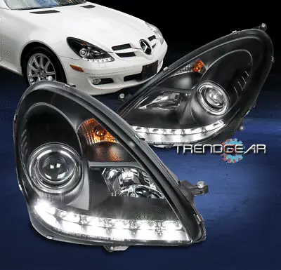 For 2005-2011 Mercedes R171 SLK280 SLK350 LED Projector Headlights Black LH+RH • $433.95