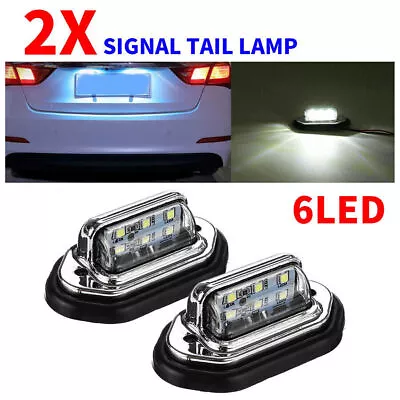 Car Truck Exterior Signal Lamps 2Psc 12V 24V White LED License Plate Light Bulbs • $10.49