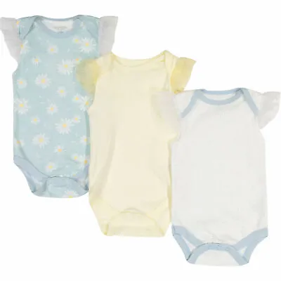 £9.99 • Buy KYLE & DEENA Three Pack Multicolour Patterned Baby Bodysuits Playsuit 0-3 Months