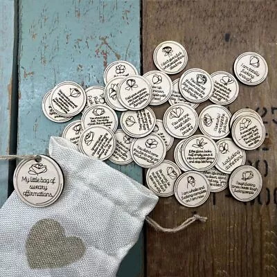 Round My Little Bag Of Sweary Affirmations Wooden Swear Cards  Party • $17.29