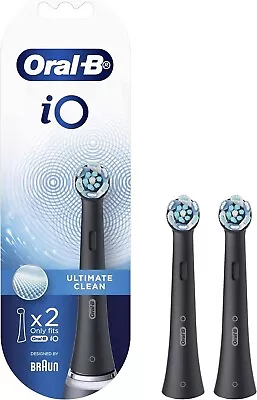 Oral-B IO Ultimate Clean Replacement Brush Heads Black 2 Counts. AU FREE POSTAGE • $27.98