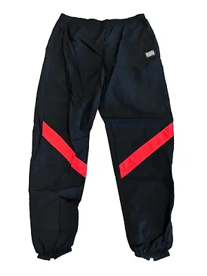 Vintage 1980s Windbreaker Track Pants Nylon Men’s SZ L Black Red Warm Up Jordan • $24.99