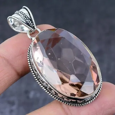 Morganite Gemstone 925 Sterling Silver Jewelry Pendant 2.17  Gift For Her K304 • $10.99