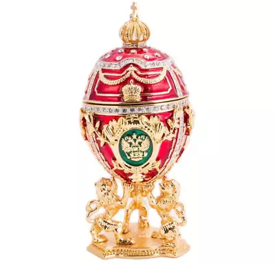 Red Lions Faberge Egg Music Box Fabergé Egg Replica Easter Egg Яйцо Фаберже 5  • $135.96