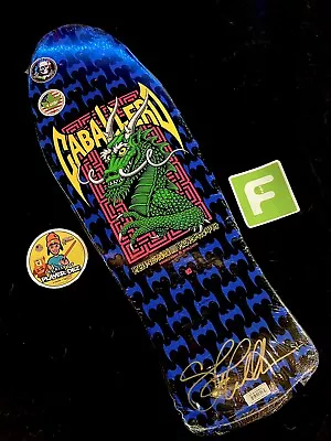 RARE SIGNED Steve Caballero Black Bats Dragon Powell Peralta Skateboard Deck • $294.39