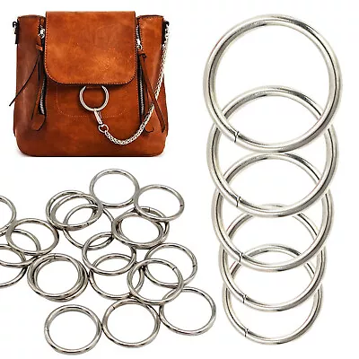 Metal O-Ring Buckle Round Loops Non Welded Ring For Bag Webbing Purse Belt Strap • £2.39