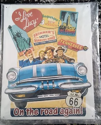 NEW I LOVE LUCY  On The Road Again!  Decorative Metal Tin Sign *FREE SHIPPING* • $17.99