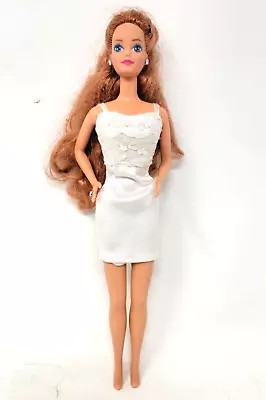 Vintage Mattel Barbie Doll Bride White Wedding Grown Bridal Dress No Shoes As Is • $13.40