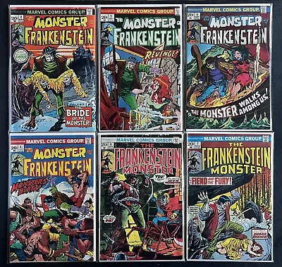 The Monster Frankenstein Lot #2 3 4 5 6 7 Marvel Comics 1973 Key 1st Bride Of • $12.55