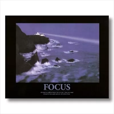 FOCUS Motivational Lighthouse Wall Picture Art Print • $10.90