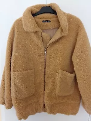 Zaful Fluffy Fleecy Teddy Jacket Coat Camel Colour UK 8 • £7