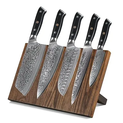 5Pcs TURWHO Kitchen Chef Knives Japanese VG10 Damascus Steel + Knife Block Set • $299.99