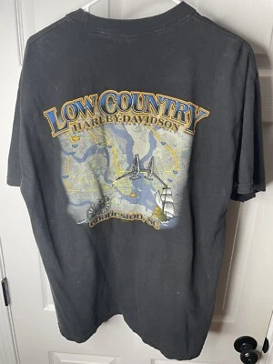 $21.99 • Buy Vintage Harley Davidson T-Shirt 2006 Low Country Charleston SC Map Large USA HTF