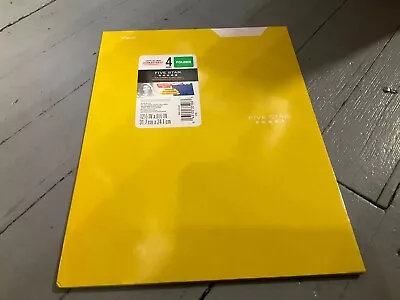 Mead Five Star 4 Pocket Laminated Paper Folder 12.5  X 9.5  YELLOW • $5