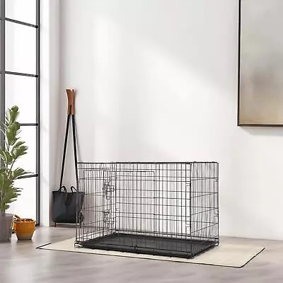 36in Large Dog Crate Kennel Extra Huge Folding Pet Wire Cage With 2 Doors Black • $47.99