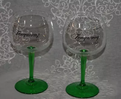 Set Of 2 Tanqueray Copa Goblet Gin Cocktail Balloon Glasses W Green Stem 8  • £17.36