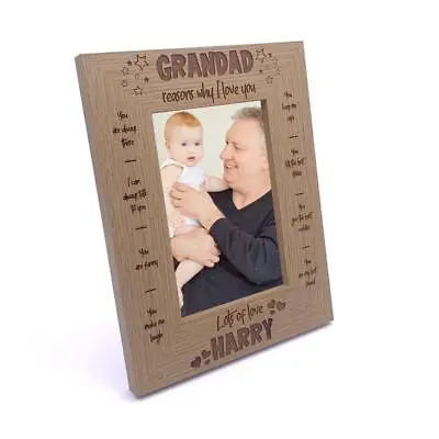 Personalised Grandad Photo Frame Gift The Reasons I Love You FW540 • £13.99