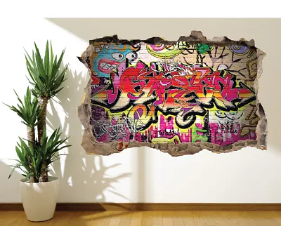 £32.99 • Buy Super Cool Graffiti Brick Wall Sticker Wall Mural Kids Bedroom (15654649)