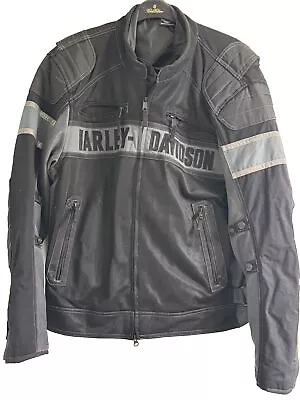 Harley Davidson Armored Nylon Motorcycle Jacket Men  XL Large Cafe Vented Mesh • $139