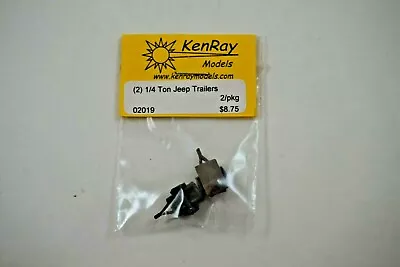 NOS KenRay WWII ARMY 1/4 TON JEEP TRAILERS Military N Scale Accessory - 02019 • $14.95