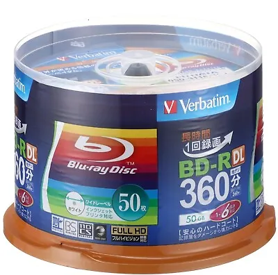 Verbatim Blank Blu-ray BD-R DL 50GB 1-6x Speed 50 Discs VBR260RP50SV1 Unopened • $85.50