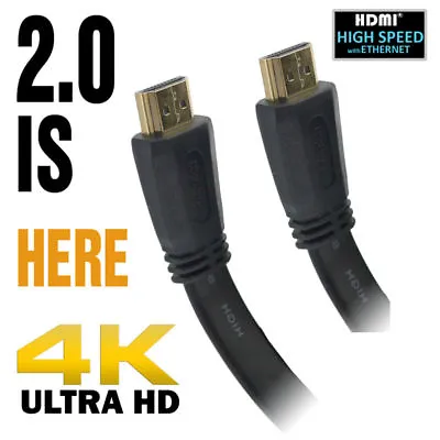 PREMIUM ULTRAHD HDMI CABLE HIGH SPEED 4K 2160p 3D LEAD 1/2/3/5/7.5/10/15/20m • £3.20