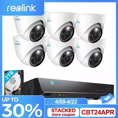 Reolink Home CCTV System 8MP 8CH 2TB HDD NVR + 6x Dome PoE Security Camera 833A • $1459.99