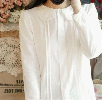 $15.58 • Buy Cute Lolita French Toast Blouse 3layers Peter Pan Collar White Shirt Long Sleeve