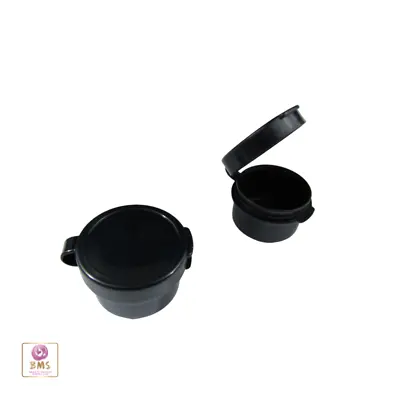  Cosmetic Hinged Jars 5 Gram Empty Plastic Beauty Containers Pot Black (50) 5092 • $47.95