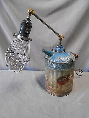 Industrial Machine Age Steampunk Repurposed Articulated Nesco Oil Can Lamp  • $84.95