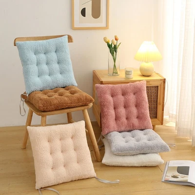 $39.34 • Buy Warm Furry Chair Pad Rectangle Chair Cushion Plush Seat Cushion  Office