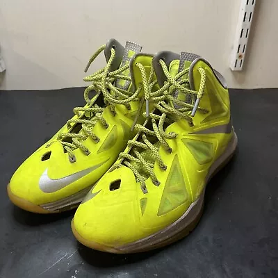 🔥🔥🔥Nike Mens LeBron X Dunkman Volt Neon Green Yellow Shoes 541100-700 Size 10 • $60.66