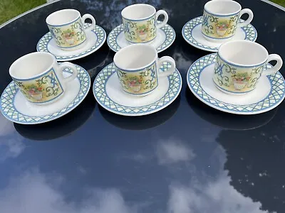 Villeroy Boch  Luxembourg Beautiful Cups And Saucers  6 Of Each. Basket Ware. • £30