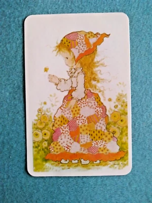 $2 • Buy SWAP CARD - Girl In Patchwork Skirt, Sarah Kay, Retro, Junk Journal, Card Topper