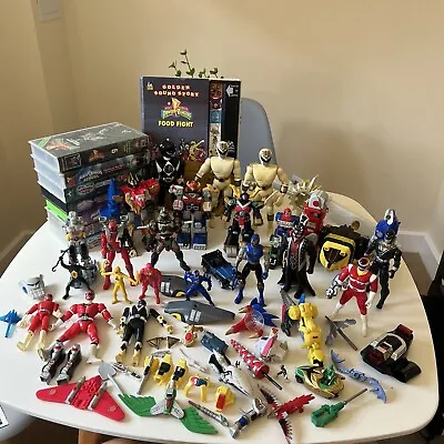 £149.99 • Buy HUGE Power Rangers Toy/Accessory Bundle 1980-1990 With 7 Vhs & Book