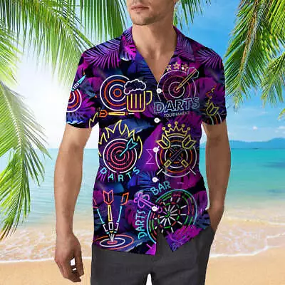 Darts Im Sexy And I Throw It Neon Tropical Hawaiian Shirt  HW764_5198 • $20.99